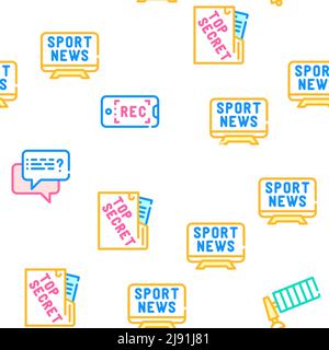 Giornalista Accessori Collezione icone Imposta illustrazioni vettoriali Illustrazione Vettoriale