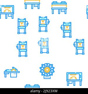 Macchine industriali Vector Seamless Pattern Illustrazione Vettoriale