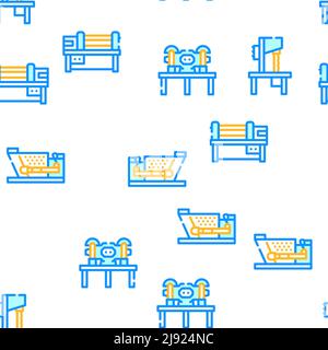 Macchine industriali Vector Seamless Pattern Illustrazione Vettoriale