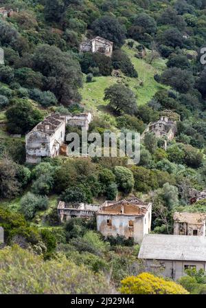 Città mineraria abbandonata di Naracauli, Laveria Brassey, Arbus, Sardegna, Italia Foto Stock