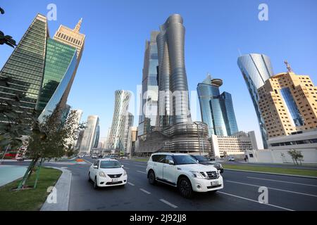 22.02.2022, Doha, , Qatar - Vista città. 00S220222D326CAROEX.JPG [MODELLO RELEASE: NO, PROPERTY RELEASE: NO (c) karo images / Sorge, http://www.caro-image Foto Stock