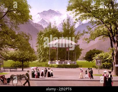 Padiglione musicale, Interlaken, Alpi Bernesi, Berna, Svizzera 1890. Foto Stock