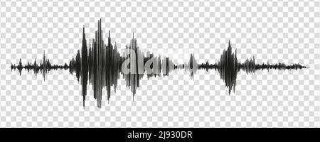 Misurazione sismografica o grafico del rilevatore di giacitura. Misurazioni sismiche con registrazione dati. Illustrazione vettoriale isolata su sfondo trasparente Illustrazione Vettoriale