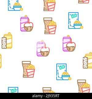 Spuntini cibo e bevande Vector Seamless Pattern Illustrazione Vettoriale