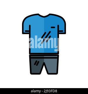 Sport uniforme icona vettore. Adatto per il calcio simbolo, sport. Stile dell'icona a linea piena. Design semplice modificabile. Disegno semplice illustrazione Illustrazione Vettoriale