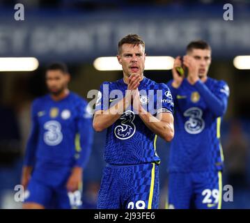 Londra, Inghilterra, 19th maggio 2022. Cesar Azpilicueta di Chelsea durante la partita della Premier League a Stamford Bridge, Londra. Il credito d'immagine dovrebbe essere: David Klein / Sportimage Foto Stock