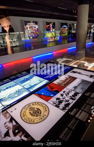 FC Barcelona Museum, nello stadio Camp Nou (Barcellona, Catalogna, Spagna) ESP: Museo del FC Barcelona, en el Camp Nou (Barcellona, Cataluña, España Foto Stock