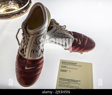 FC Barcelona Museum, nello stadio Camp Nou (Barcellona, Catalogna, Spagna) ESP: Museo del FC Barcelona, en el Camp Nou (Barcellona, Cataluña, España Foto Stock