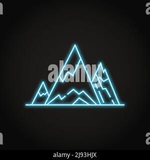 Icona Mountain Peaks in stile sottile. Pietre affilate simbolo. Illustrazione vettoriale. Illustrazione Vettoriale