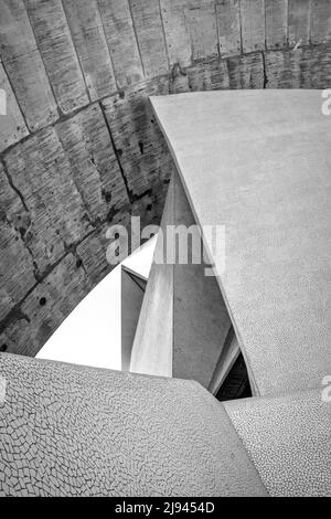 Dettagli in bianco e nero dell'Auditorio de Tenerife, Santa Cruz de Tenerife, Isole Canarie, Spagna Foto Stock