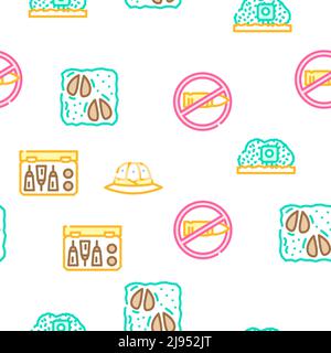 Safari Africano Caccia Vacanze icone Set Vector Illustrazione Vettoriale