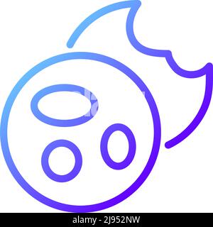 Cookie pixel Perfect gradiente lineare icona vettore Illustrazione Vettoriale