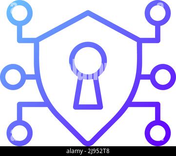 Icona vettore lineare gradiente perfetto pixel dati sicuri Illustrazione Vettoriale