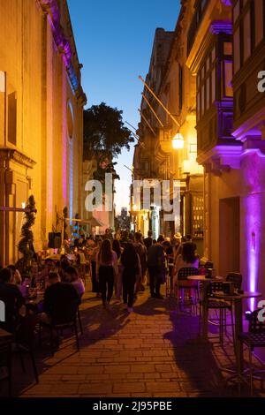 La Valletta di notte, Malta Foto Stock
