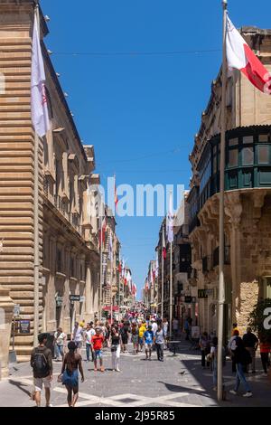 Repubblica Street, Valletta, Malta Foto Stock