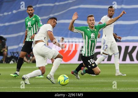 Madrid, Spagna. 20th,Maggio, 2022. Casemiro del Real Madrid in azione, durante l'ultima partita della stagione e preparandosi per la finale ucl. Al la Liga Game, tra Real Madrid e Real Betis. Edward F. Peters/Alamy Live News Foto Stock