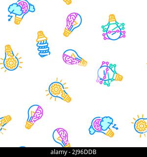 Illuminazione lampadina icone accessori elettrici Set Vector Illustrazione Vettoriale