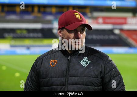 Huddersfield, Regno Unito. 20th maggio 2022. Huddersfield Head Coach Ian Watson durante la partita della Super League tra Huddersfield Giants e Tolosa al John Smiths Stadium di Huddersfield, Inghilterra, il 20 maggio 2022. Foto di Simon Hall. Solo per uso editoriale, licenza richiesta per uso commerciale. Nessun utilizzo nelle scommesse, nei giochi o nelle pubblicazioni di un singolo club/campionato/giocatore. Credit: UK Sports Pics Ltd/Alamy Live News Foto Stock