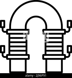 Icona magnete elettrico. Design di contorni in grassetto con larghezza traccia modificabile. Illustrazione vettoriale. Illustrazione Vettoriale