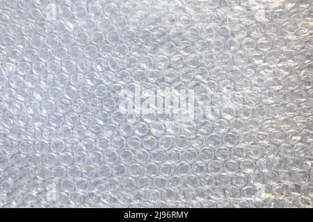 Confezione trasparente con bolle d'aria in plastica sfondo testurizzato Foto Stock
