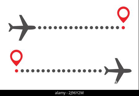 Percorso della linea dell'aeroplano Illustrazione Vettoriale