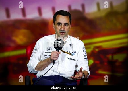 Dave Robson (GBR) Williams Racing Capo del veicolo Performance nella FIA Press Conference. 21.05.2022. Formula 1 World Championship, Rd 6, Gran Premio di Spagna, Barcellona, Spagna, Giorno di qualificazione. Il credito fotografico dovrebbe essere: XPB/Press Association Images. Foto Stock