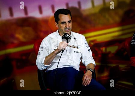 Dave Robson (GBR) Williams Racing Capo del veicolo Performance nella FIA Press Conference. 21.05.2022. Formula 1 World Championship, Rd 6, Gran Premio di Spagna, Barcellona, Spagna, Giorno di qualificazione. Il credito fotografico dovrebbe essere: XPB/Press Association Images. Foto Stock