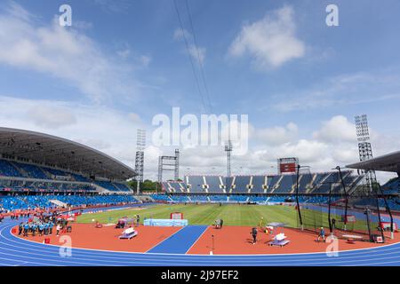 Birmingham, Regno Unito. 21 maggio 2022. L'Alexander Stadium in vista dell'evento della Müller Diamond League a Birmingham, Inghilterra. La Diamond League è una serie annuale di gare atletiche su pista e campo d'élite, che comprende quattordici delle migliori gare di atletica. Credit: Foto sportive / Alamy Live News Foto Stock