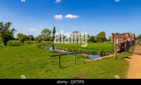 Bella Charlecote House & Gardens a Charlecote Park, Warwickshire. Foto Stock