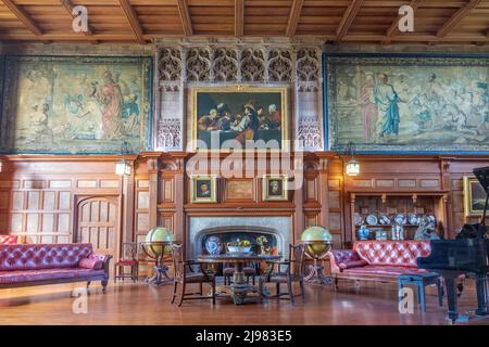 Inghilterra. Northumberland, Bambburgh, castello, interno Foto Stock