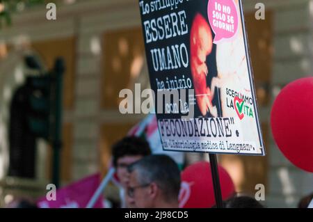 Roma, Italia. 21st maggio 2022. Roma 21 maggio 22: Partecipanti all'evento Pro vita & Famiglia. PS: La foto può essere utilizzata nel rispetto del contesto in cui è stata scattata, e senza l'intento diffamatorio del decoro delle persone rappresentate. Credit: Independent Photo Agency/Alamy Live News Foto Stock