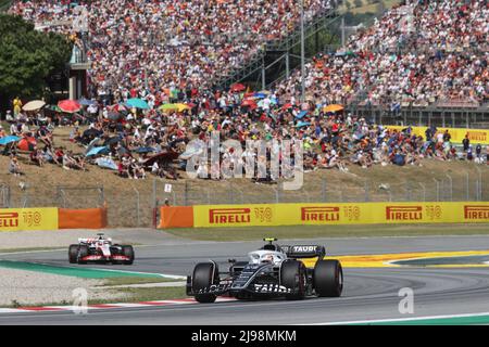 22 TSUNODA Yuki (jap), Scuderia AlphaTauri AT03, in azione durante la Formula 1 Pirelli Grand Premio de Espana 2022, 6th round del Campionato Mondiale di Formula uno FIA 2022, sul circuito di Barcellona-Catalunya, dal 20 al 22 maggio 2022 a Montmelo, Spagna - Foto DPPI Foto Stock