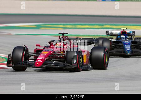 21st maggio 2022; Barcellona, Circuit de Barcelona Catalunya, Spagna. F1 Gran Premio di Spagna, Qualifiche; Charles Leclerc di Monaco alla guida della (16) Ferrari F1 Team F1-75 Foto Stock