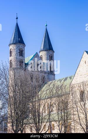 Storico monastero Kloster Unser Lieben Frauen a Magdeburg, Germania Foto Stock