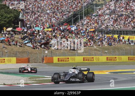 22 TSUNODA Yuki (jap), Scuderia AlphaTauri AT03, in azione durante la Formula 1 Pirelli Grand Premio de Espana 2022, 6th round del Campionato Mondiale di Formula uno FIA 2022, sul circuito di Barcellona-Catalunya, dal 20 al 22 maggio 2022 a Montmelo, Spagna - Foto: DPPI/DPPI/LiveMedia Foto Stock