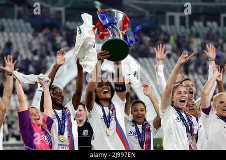 Torino, Italia. 21st maggio 2022. Durante la partita di calcio finale della Women's Champions League 2021/2022 tra Barcellona e Lione allo stadio Juventus di Torino (Italia), 21st maggio 2022. Foto Cesare Purini/Insidefoto Credit: Ininsidefoto srl/Alamy Live News Foto Stock