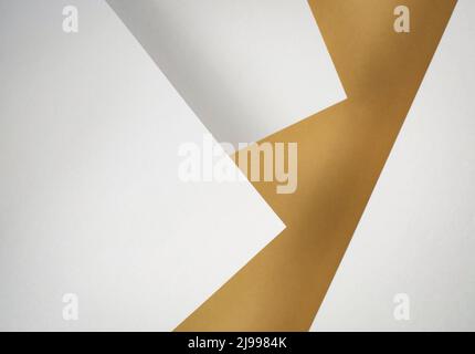 composizione astratta dello sfondo di white paper ocra Foto Stock