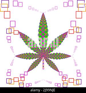 marijuana simbolo del modello a cinque foglie Illustrazione Vettoriale