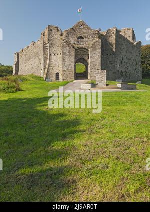 Oystermouth Castle, Mumbles, Swansea, Galles del Sud, Regno Unito Foto Stock