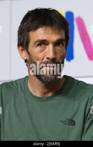 Torino, Italia. 21st maggio 2022. L'alpinista Hervé Barmasse è ospite della Fiera del Libro di Torino 2022. Credit: Marco Destefanis/Alamy Live News Foto Stock