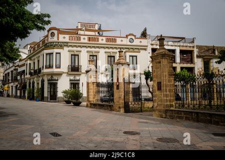 Una foto grandangolare scattata a Jerez de la Frontera Foto Stock