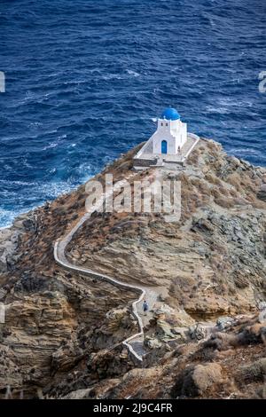 Cappella dei sette Martiri a Kastro su Sifnos. Foto Stock