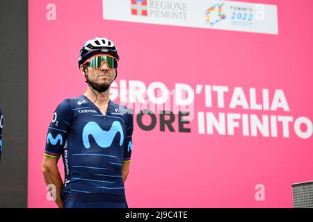 Foto massimo Paolone/LaPresse 22 Maggio 2022 Rivarolo Canavese , Italia sport ciclismo giro d'Italia 2022 - edizione 105 - Tappa 15 - da Rivarolo Canavese a Cogne nella foto: VALVERDE Alejandro (TEAM MOVISTAR) Foto massimo Paolone/LaPresse 22 maggio 2022 Rivarolo Canavese , Italia sport Cycling giro d'Italia 2022 - edizione 105th - tappa 15 - da Rivarolo Canavese a Cogne nella foto: VALVERDE Alejandro (team MOVISTAR) (Foto: La Presse / PRESSINPHOTO) Foto Stock