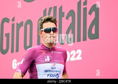 Foto massimo Paolone/LaPresse 22 Maggio 2022 Rivarolo Canavese , Italia sport ciclismo giro d'Italia 2022 - edizione 105 - Tappa 15 - da Rivarolo Canavese a Cogne nella foto: DEMARE Arnaud (GROUPAMA - FDJ) Foto massimo Paolone/LaPresse 22 maggio 2022 Rivarolo Canavese , Italia sport Cycling giro d'Italia 2022 - edizione 105th - tappa 15 - da Rivarolo Canavese a Cogne nella foto: DEMARE Arnaud (GROUPAMA - FDJ) (Foto: La Presse / PRESSINPHOTO) Foto Stock