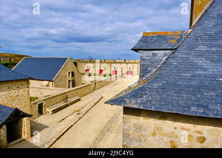 Francia, Morbihan (56), Port-Louis, la cittadella di Port-Louis rimodellato da Vauban all'ingresso del porto di Lorient, museo della compagnie des Foto Stock