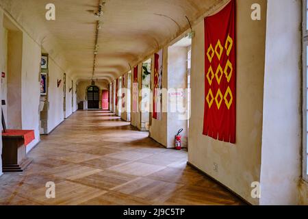 Francia, Morbihan, Pontivy, il castello di Rohan del 15th e 16th secolo Foto Stock