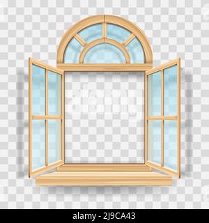 Finestra rustica su sfondo trasparente Illustrazione Vettoriale
