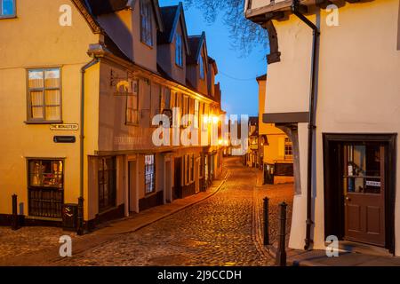 La notte cade su Elm Hill. Foto Stock