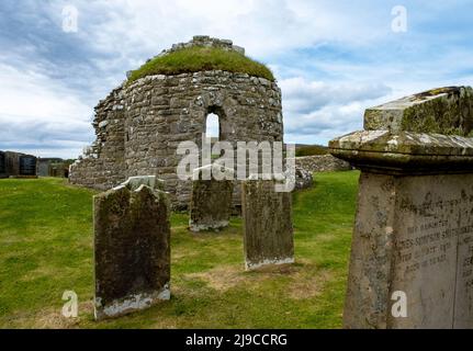 La Chiesa Rotonda di San Nicola a Earl's Bu, vicino Orphir. Orkney continentale, Scotland, Regno Unito Foto Stock