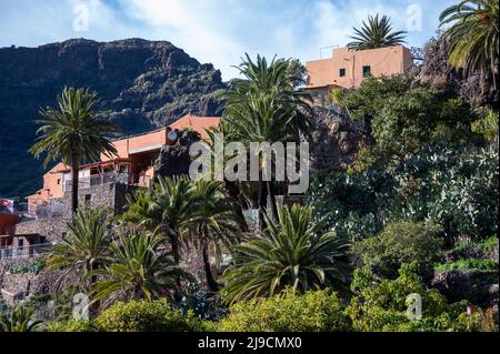 Montagne nel parco Rural de Teno vicino al villaggio isolato Masca a Tenerife, isole Canarie, Spagna in inverno Foto Stock